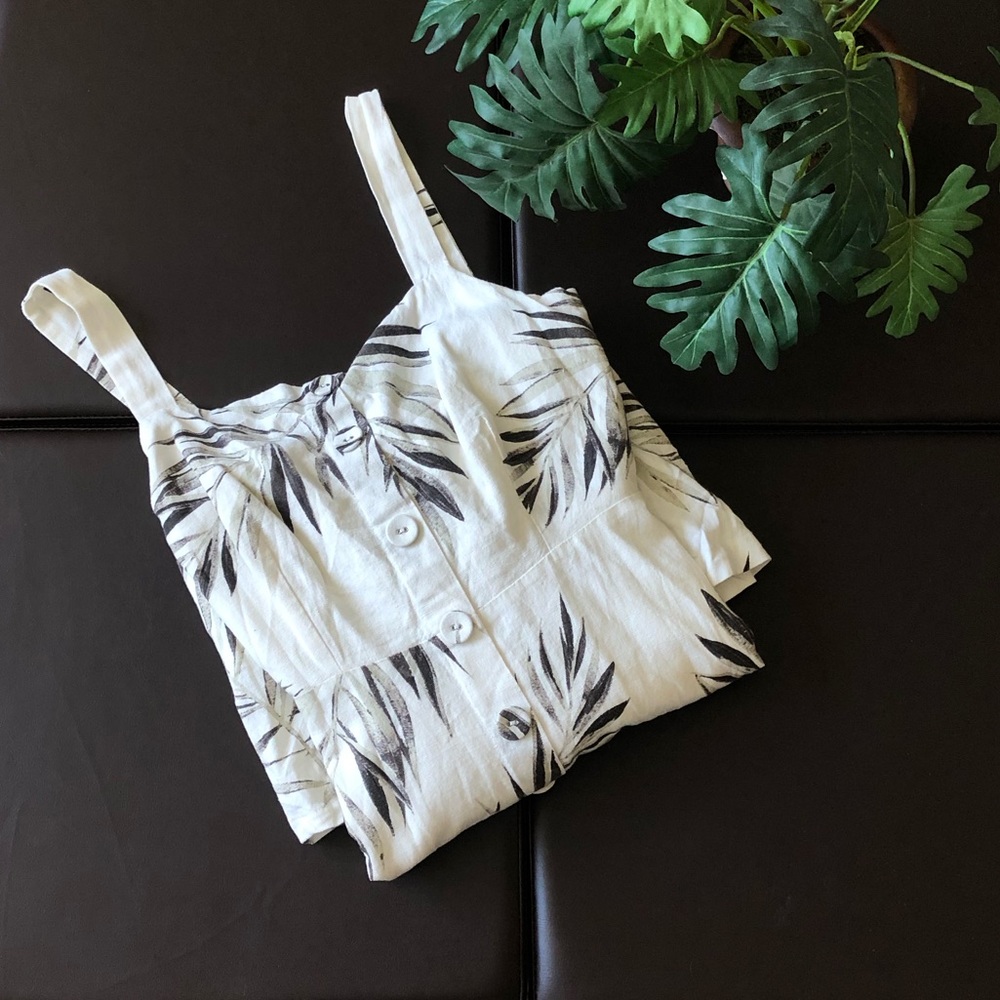 White Palm Leaf Dress
